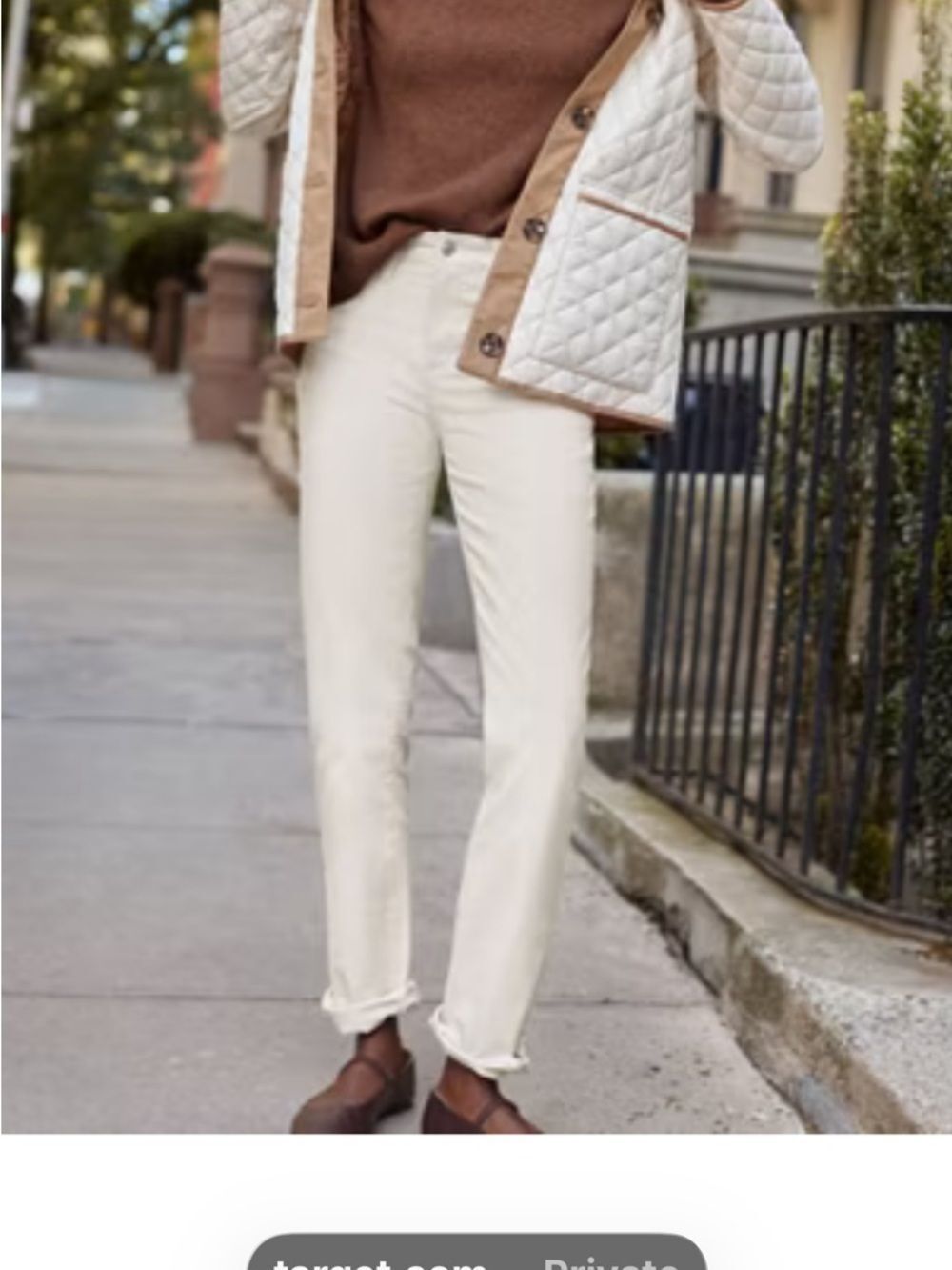 Lands’ End Mid Rise Straight Leg Corduroy Pants, ivory, size 8. - Picture 2 of 10